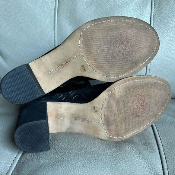 Vince Camuto Women’s Sandals Sz 9 M Tarita Cutout Lace-Up Black Suede Block Heel - Picture 6 of 12